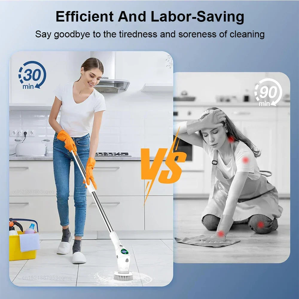 Koadclo | 8-in-1 Multifunctional Electric Cleaning Brush – Wireless & Rotating for Bathroom, Kitchen & Windows