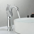 Koadclo | Swan Single Handle Golden Basin Faucet – Elegant Brass Bathroom Sink Tap