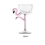 koadclo | Pink Flamingo Cocktail Clear Party Glasses – Fun Tropical Drinkware Set