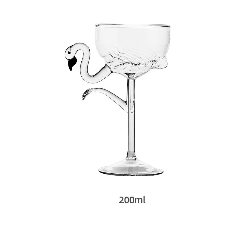 koadclo | Pink Flamingo Cocktail Clear Party Glasses – Fun Tropical Drinkware Set