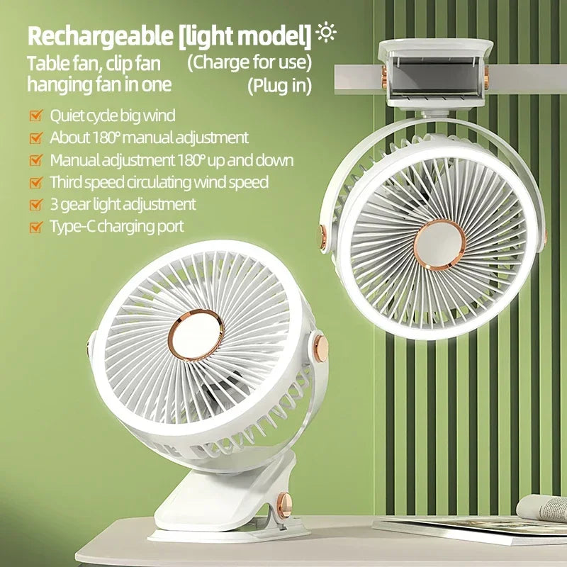 Koadclo | Multi-Angle Outdoor Clip-On Rechargeable Cooling Fan