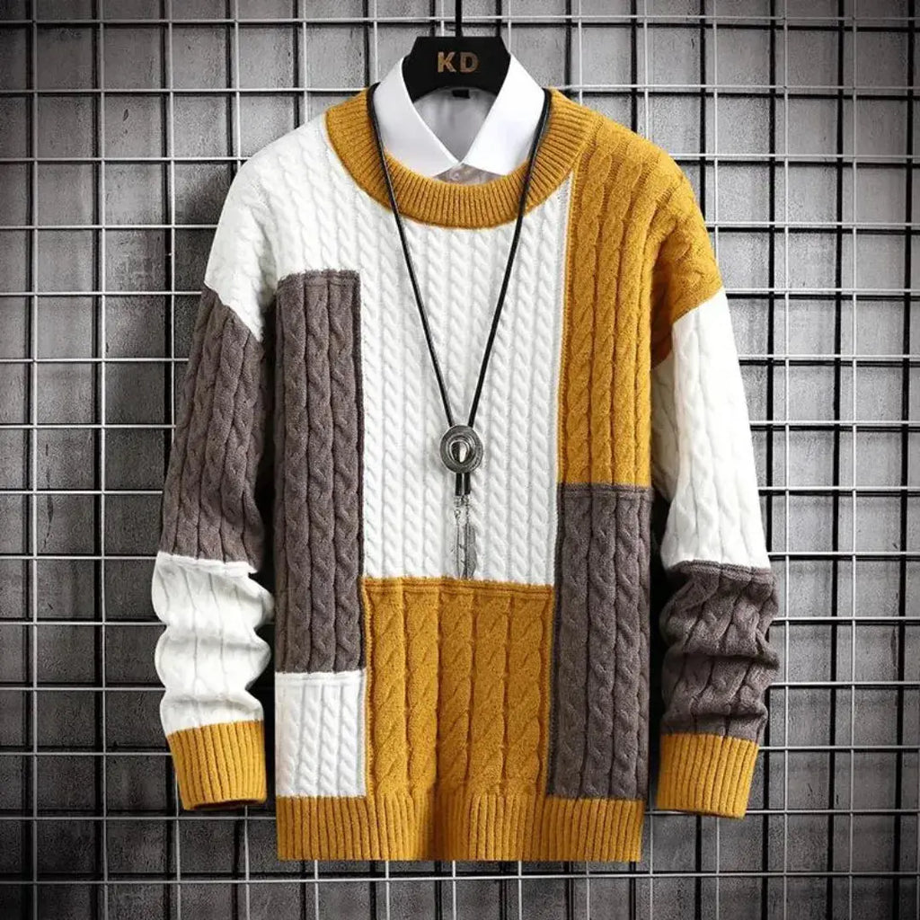 Steve | Men’s Patchwork Crewneck Sweater