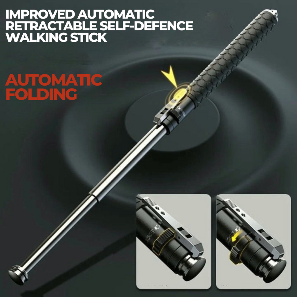 koadclo | Automatic Self Defense Walking Stick for Hiking & Urban Safety – Tactical Hiking Staff