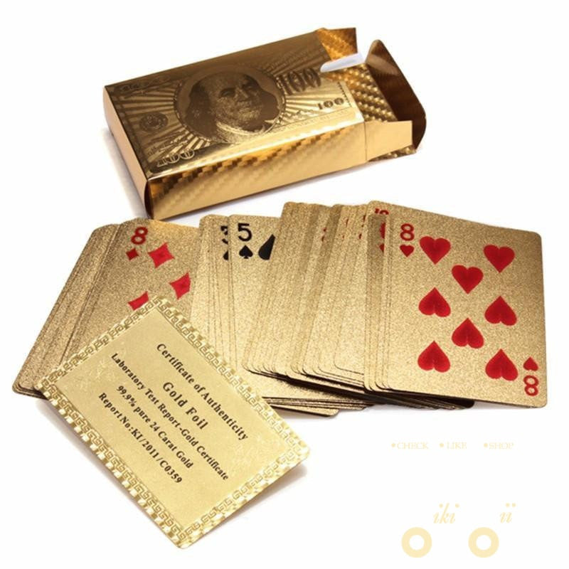 Koadclo | 24K Gold Plated Playing Cards with Wooden Storage Box