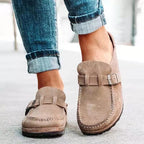 Gyrelle | Women’s Mule Sandals – Buckle Strap & Low Heel Slip‑On