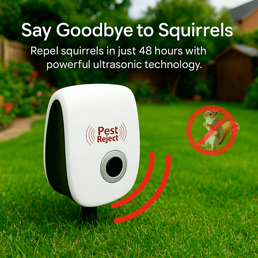 Koadclo | Ultrasonic Squirrel Repeller Device – Effective Pest Control to Deter Squirrels in 48 Hours for Gardens & Yards