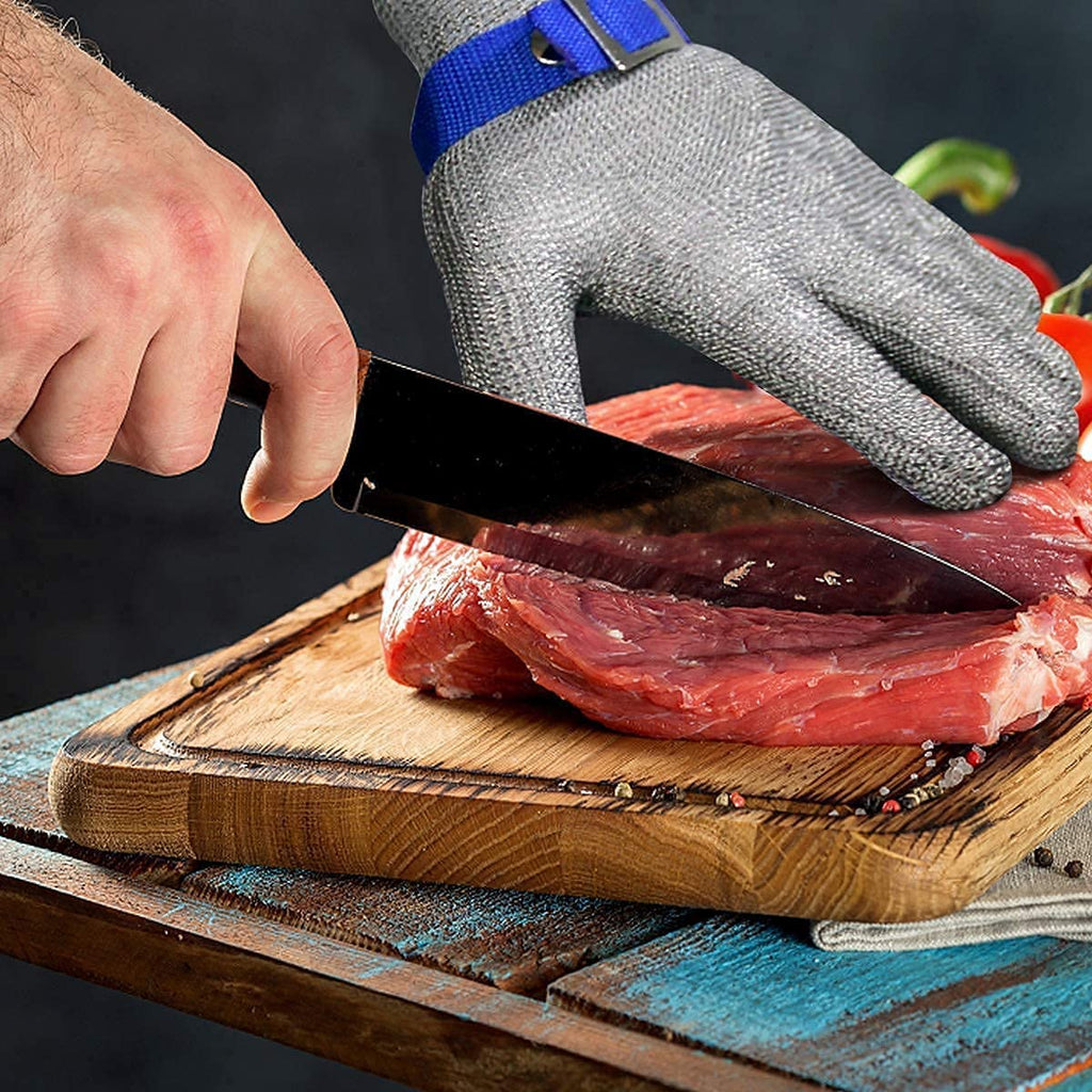 Amtn Club | Food Grade Stainless Steel Mesh Metal Glove – Cut Resistant Safety Glove for Kitchen