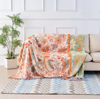 koadclo | Cotton Throw Blanket - Boho Floral Sofa Cover