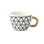 Koadclo | Abstract Geometric Pattern Cup with Gold Handle