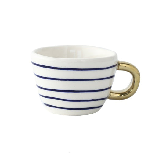 Koadclo | Abstract Geometric Pattern Cup with Gold Handle