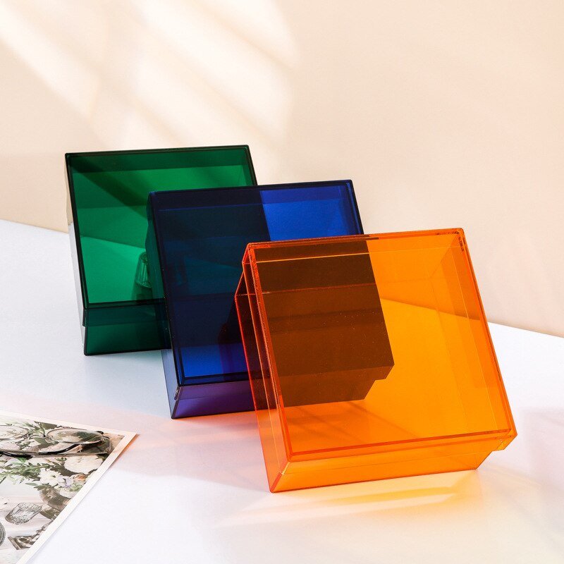 Koadclo | Colorful Acrylic Storage Organizer Box with Lid