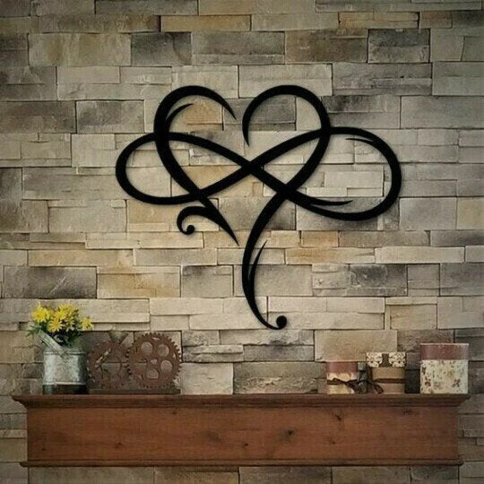 Koadclo | Endless Heart Steel Wall Decoration – Metal Wall Art for Living Room & Bedroom