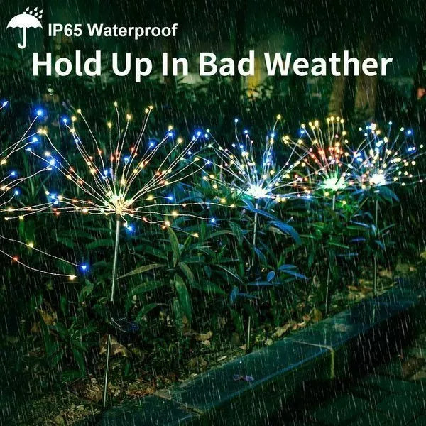 Koadclo | 4-Piece Solar Firework Garden Lights – Weatherproof LED Decorative Stakes for Garden & Patio