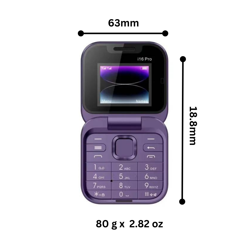 Koadclo | Small Foldable Mobile Phone – Compact Dual SIM Flip Phone for Seniors & Kids
