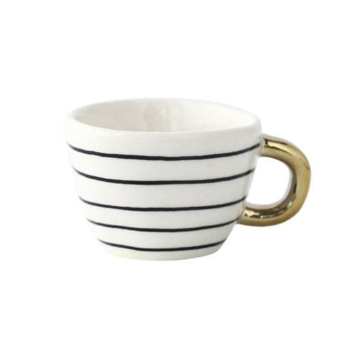 Koadclo | Abstract Geometric Pattern Cup with Gold Handle