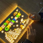 Koadclo | USB LED Noteboard with 12 Colored Pens - Bright Message Board for Office & Home