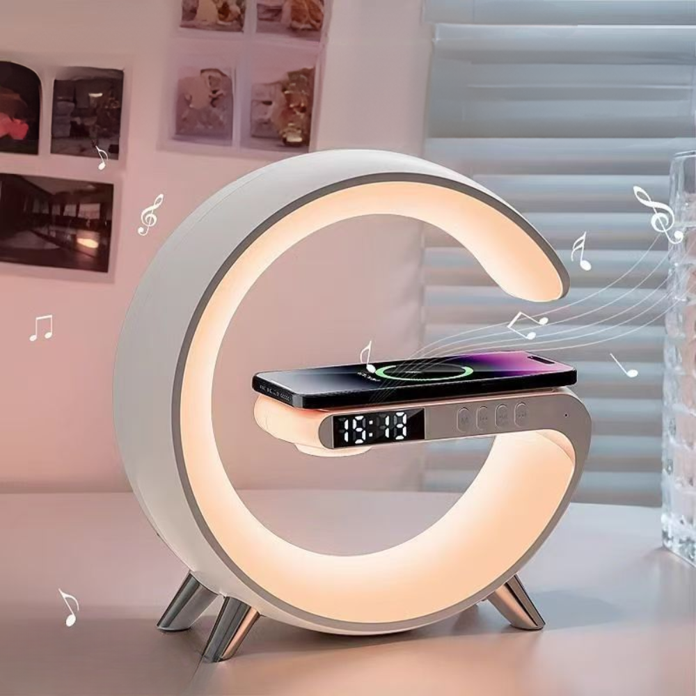 koadclo | Wireless Charging Lamp - LED Clock Speaker