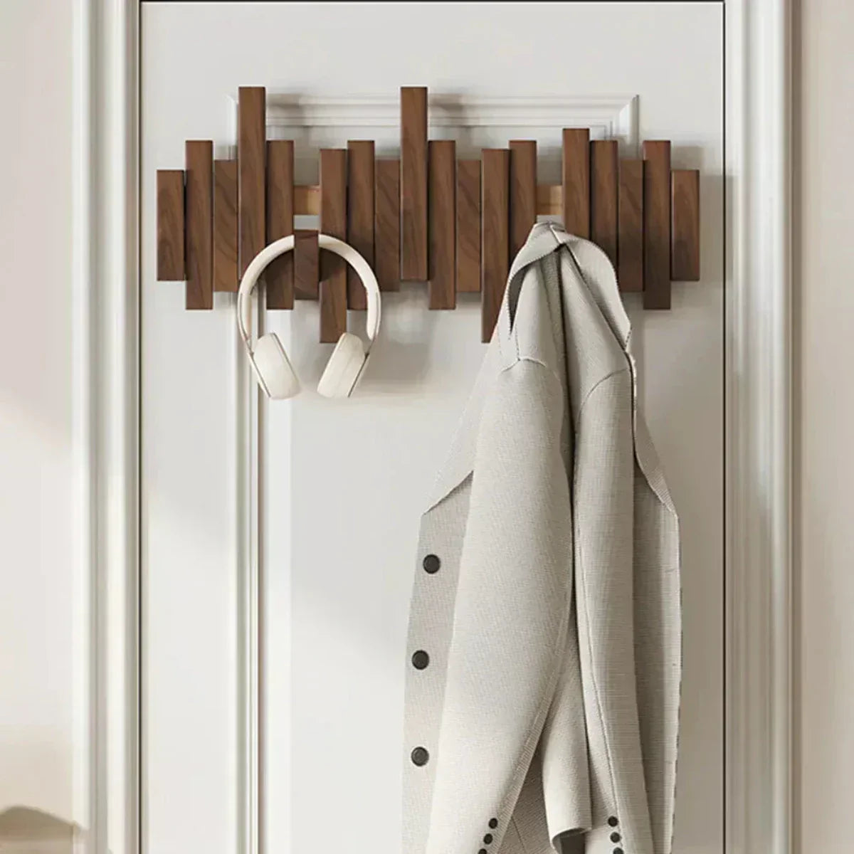 Koadclo | Wooden Piano Wall Coat Rack - Practical & Elegant Entryway Organizer