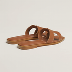 koadclo | Leather Flat Sandals with Cut Out Strap