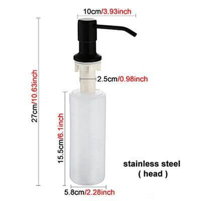 Koadclo | Wall Mounted Soap Dispenser – Stainless Steel for Kitchen & Bathroom