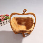 Koadclo | Foldable Wooden Fruit Bowl – Expandable All-Natural Acacia Wood Serving Bowl