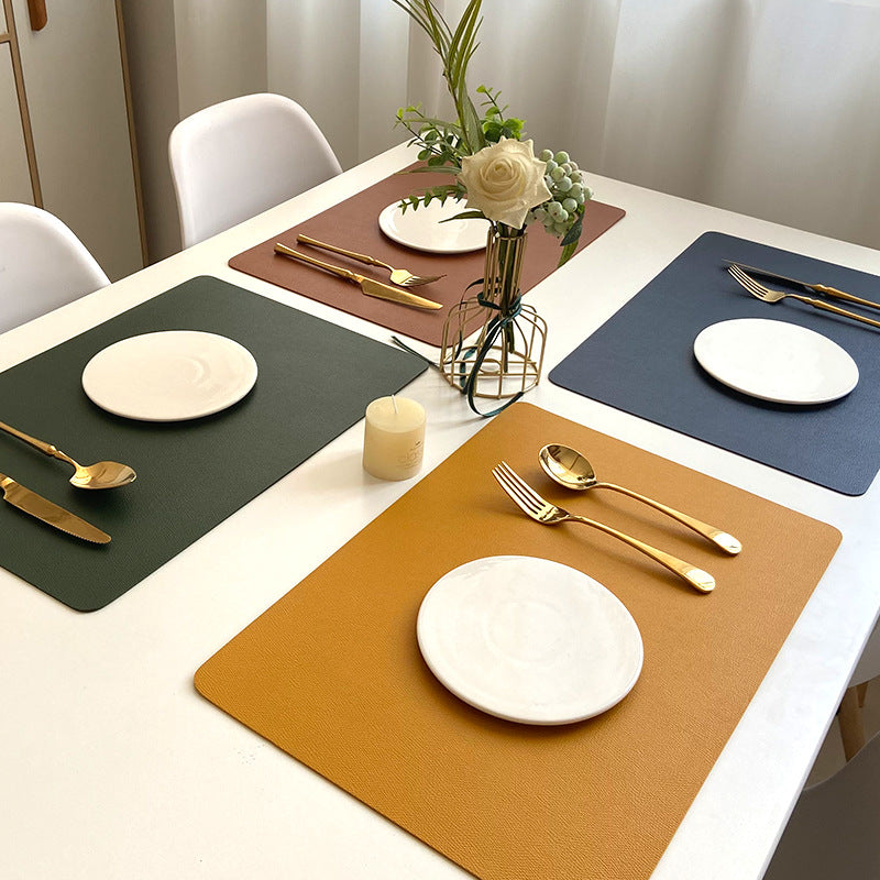 Koadclo | Modern Rectangular Waterproof PU Leather Placemats