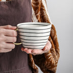 Koadclo | Abstract Geometric Pattern Cup with Gold Handle
