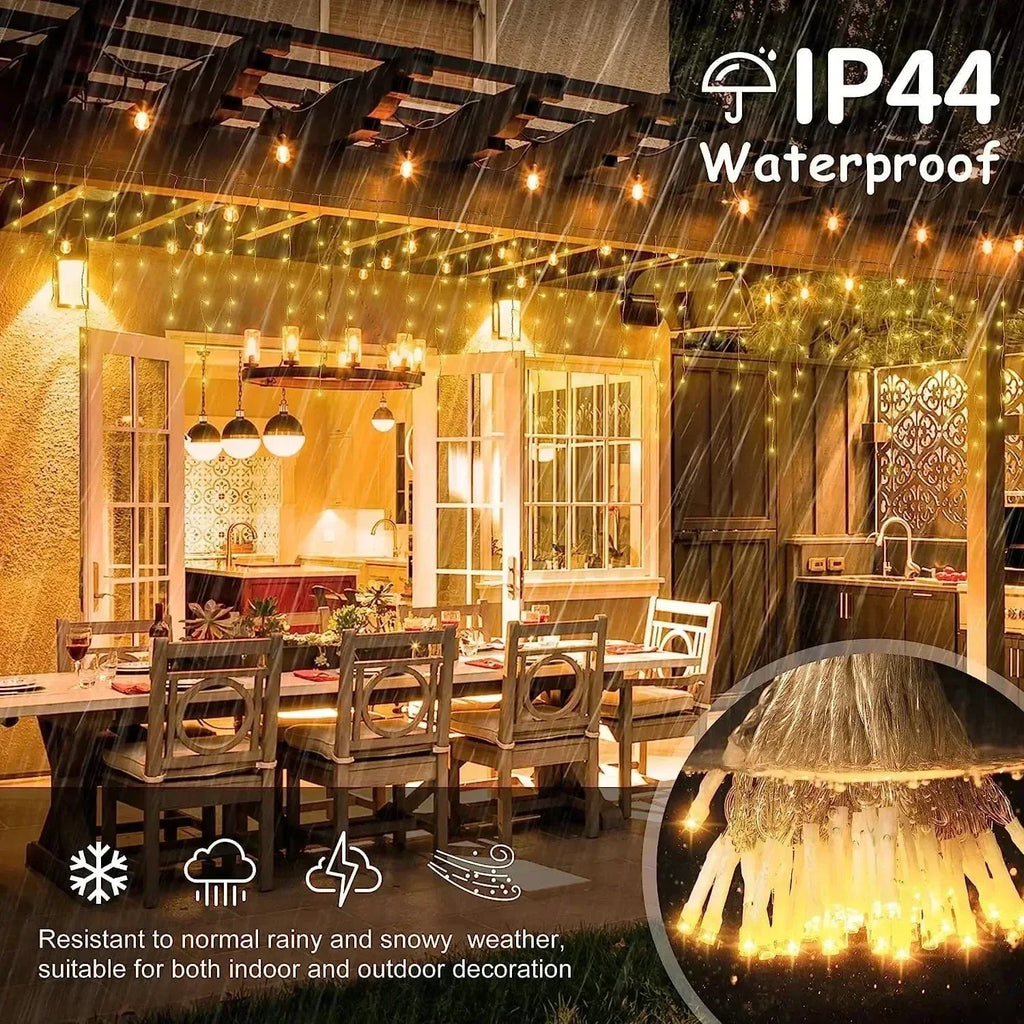 Koadclo | Twinkling Icicle String LED Lights - Warm White & Cool White, Extendable for Indoor & Outdoor Holiday Decor