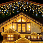 Koadclo | Twinkling Icicle String LED Lights - Warm White & Cool White, Extendable for Indoor & Outdoor Holiday Decor