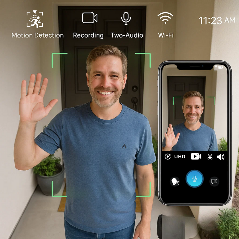 koadclo | Wireless Doorbell Camera - Night Vision Security Unit