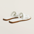 koadclo | Leather Flat Sandals with Cut Out Strap